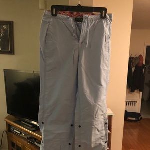 Light blue convertible pants to capri length